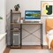 Costway Home Office Desk with Bookshelf Host Stand Metal Frame Study Writing Desk
